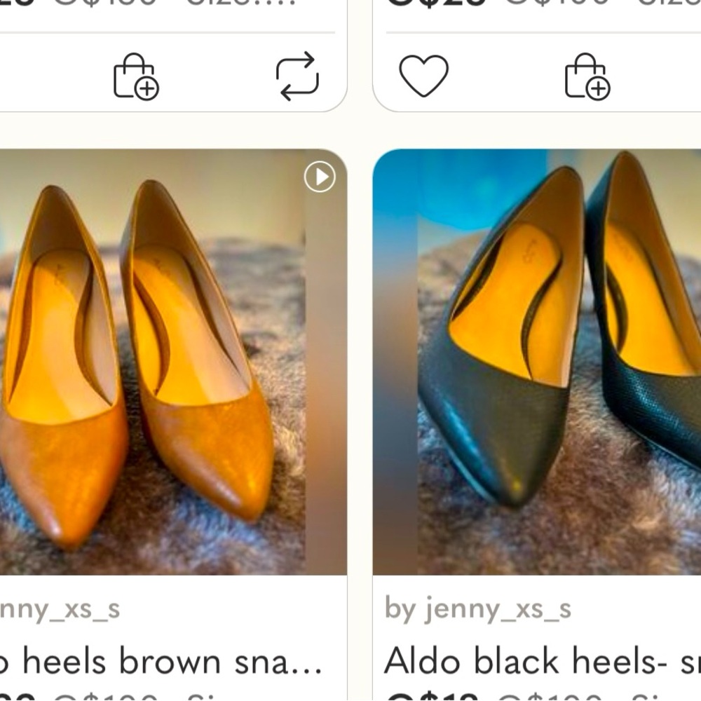 Aldo snakeskin black and brown
